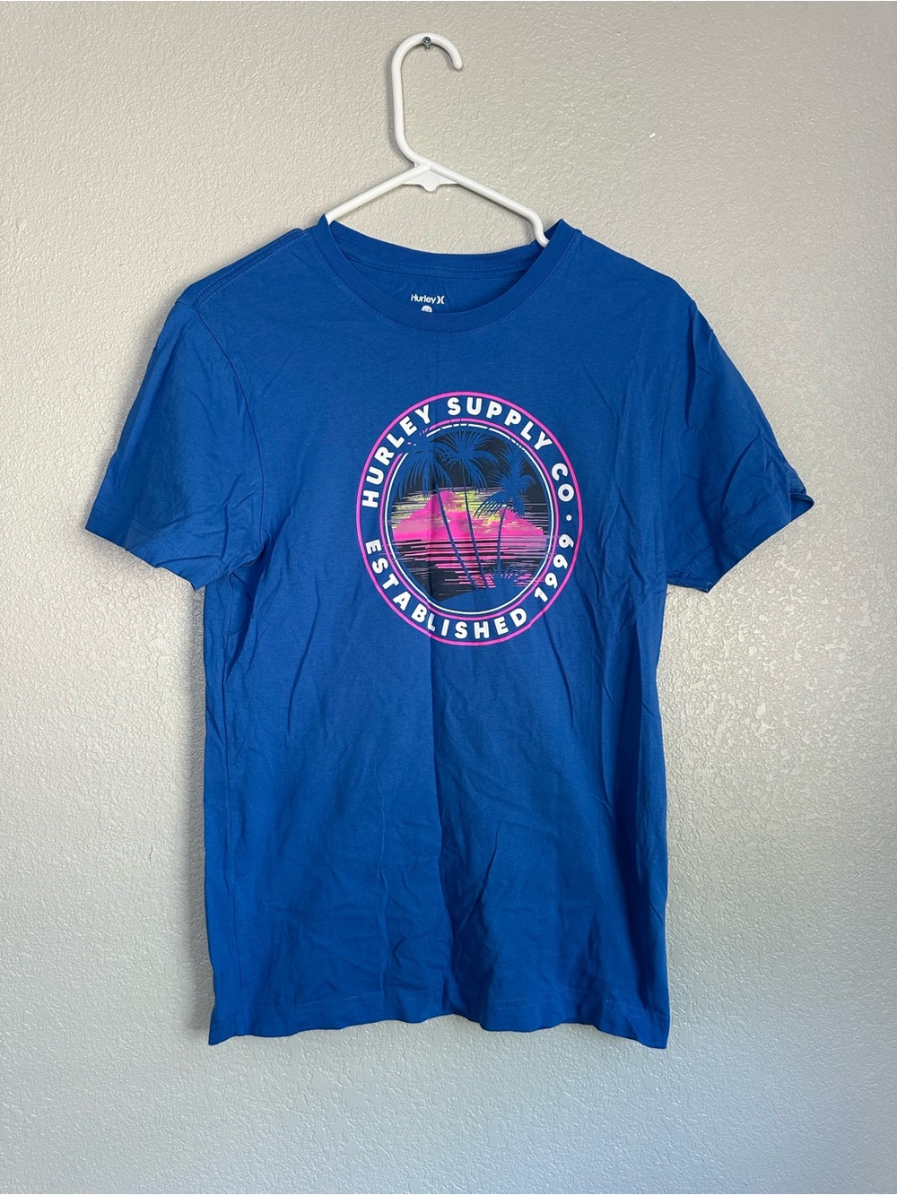 Hurley Blue Short Sleeve Crewneck Shirt Top